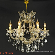 Hot selling iron large hanging candle chandelier glass lighting	85152